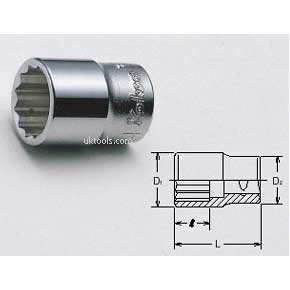 Koken 3405M-18 18mm 3/8''Drive 12-Point D/Hex 30mm Long Socket