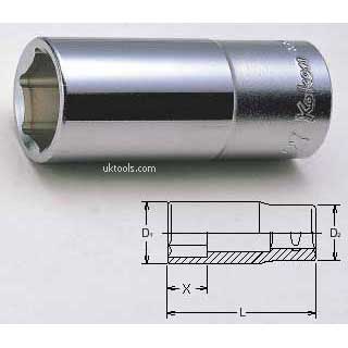 Koken 6300M-26 26mm 3/4''Drive Deep 6point(hex) Chrome Socket