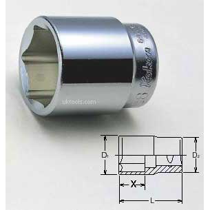 Koken 6400M-23 23mm 3/4''Drive Standard 6point(hex) Chrome Socket