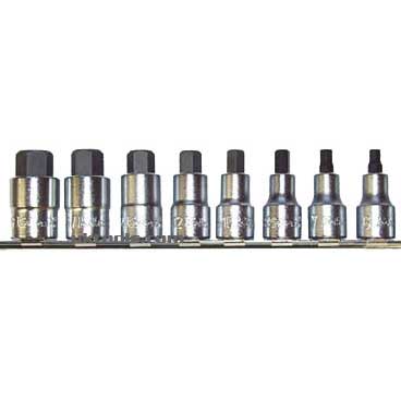 Koken 4010M50/8 8pc Stubby 1/2''Drive Hex Bit 50mm Long Socket Set