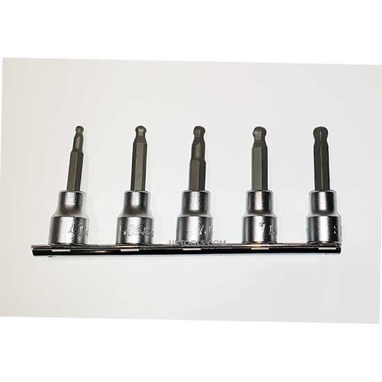 Koken RS3011M/5L62 5 piece 3/8".Dr ball pt hex bit 62mm long socket set UKtools