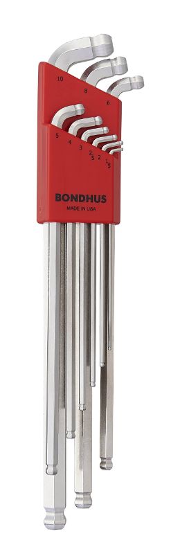 Bondhus 16799 SBLX9MB - Stubby Ball End 9pc Hex Key Set BriteGuard 1.5-10mm