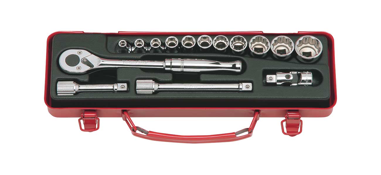 Koken 3252M 15 Piece 3 8 Drive Socket Set in a Metal Case