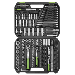 Sealey Socket Set 219pc 1/4, 3/8 & 1/2Sq Drive WallDrive Metric