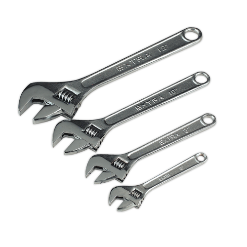 Sealey S0449 - Adjustable Wrench Set 4pc 150  200  250 & 300mm