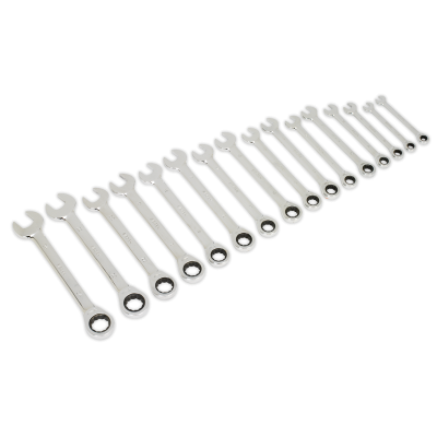 Combination Ratchet Spanner Set 16pc Metric