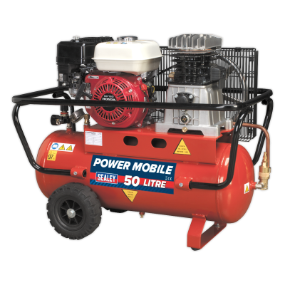 Sealey SA5055 Compressor 50ltr Belt Drive Petrol Engine 5.5hp