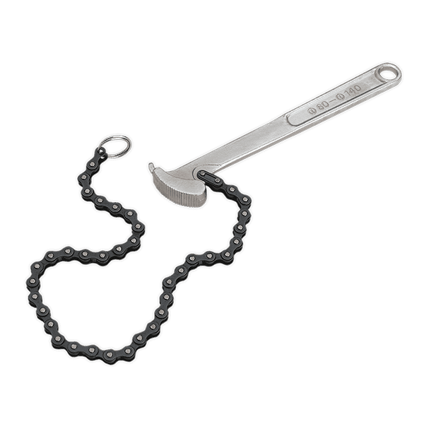 Sealey AK6409 - Oil Filter Chain Wrench 60-140mm Capacity