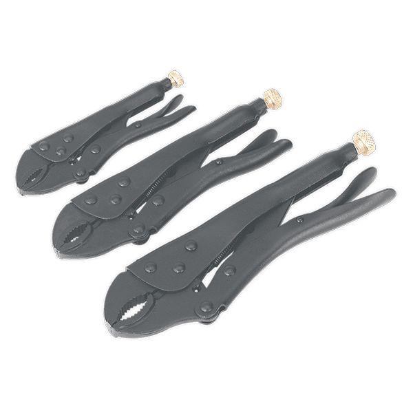 Sealey AK668 Locking Pliers Set 3pc Rust Resistant UKtools