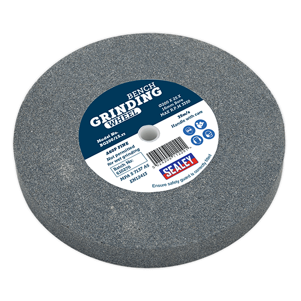 Sealey BG200/15 Grinding Stone O200 x 25mm 16mm Bore A60P Fine