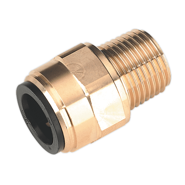 Sealey CAS15BSA - 15mm x 1/2BSPT Brass Straight Adaptor