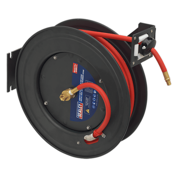 Sealey SA85 - Retractable Air Hose Steel Reel 20mtr O10mm ID Rubber Hose