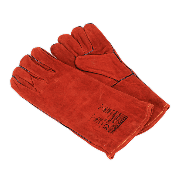 Sealey SSP141 - Leather Welding Gauntlets Lined Pair