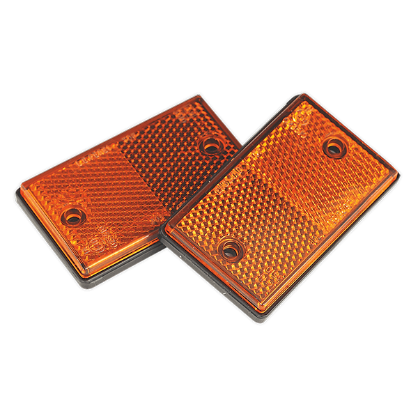 Sealey TB25 - Reflex Reflector Amber Oblong Pack of 2
