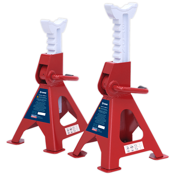 Sealey VS2003 - Axle Stands 3tonne Capacity per Stand 6tonne per Pair Ratchet Type