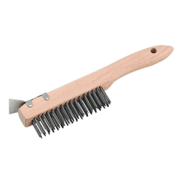 Sealey WB03 - Wire Brush with Steel Fill & Scraper 260mm