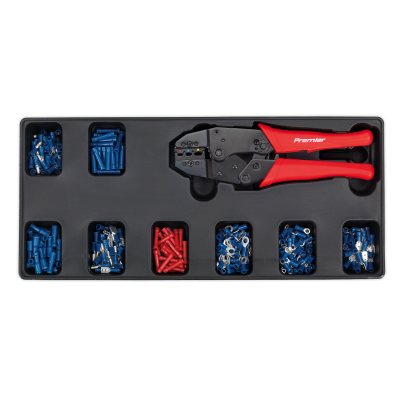 Sealey TBT16 - Tool Tray with Ratchet Crimper & 325 Assorted Insulated Terminal Set